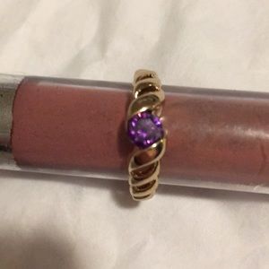 Gold ring with Purple stone